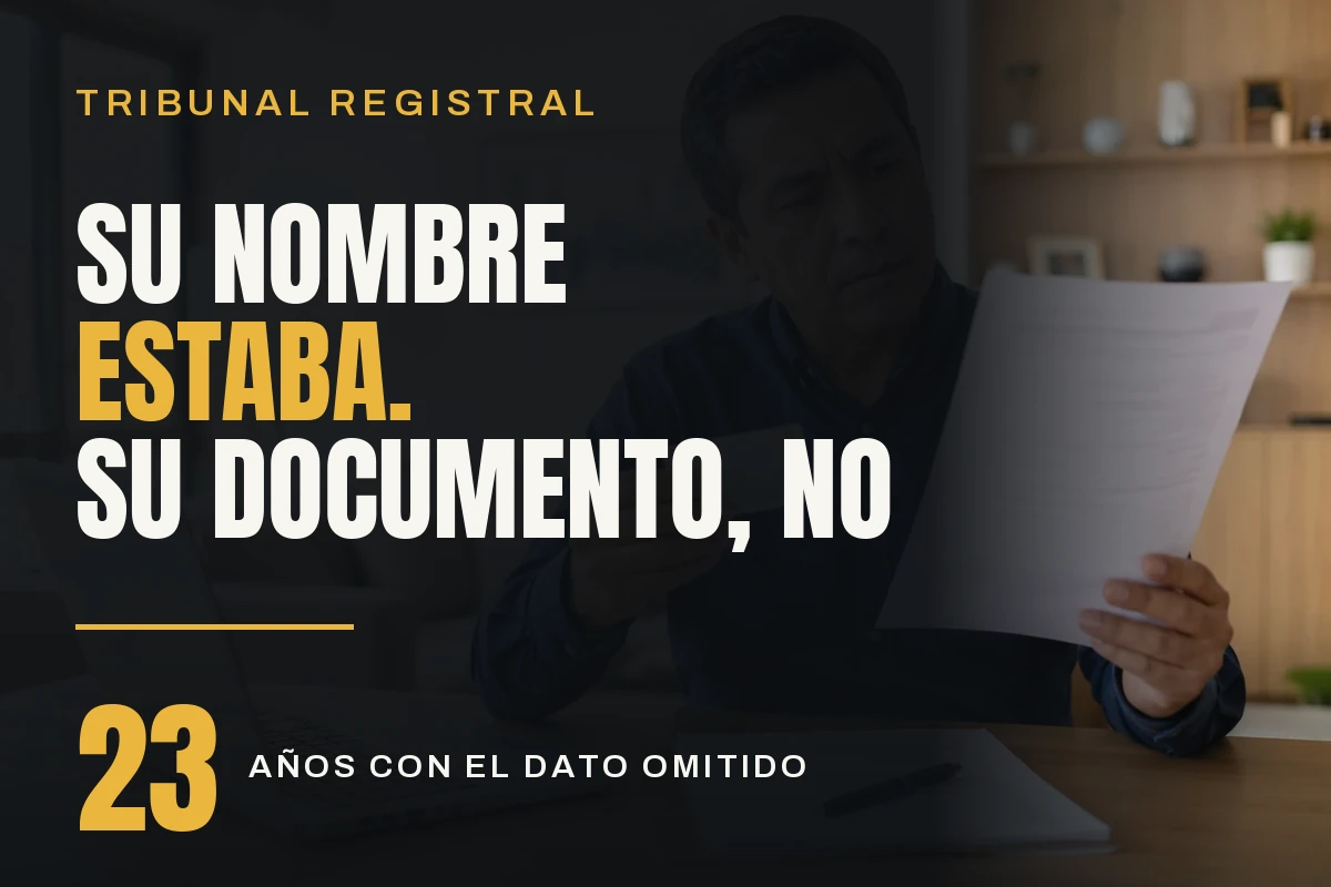 Su nombre estaba. Su documento, no.